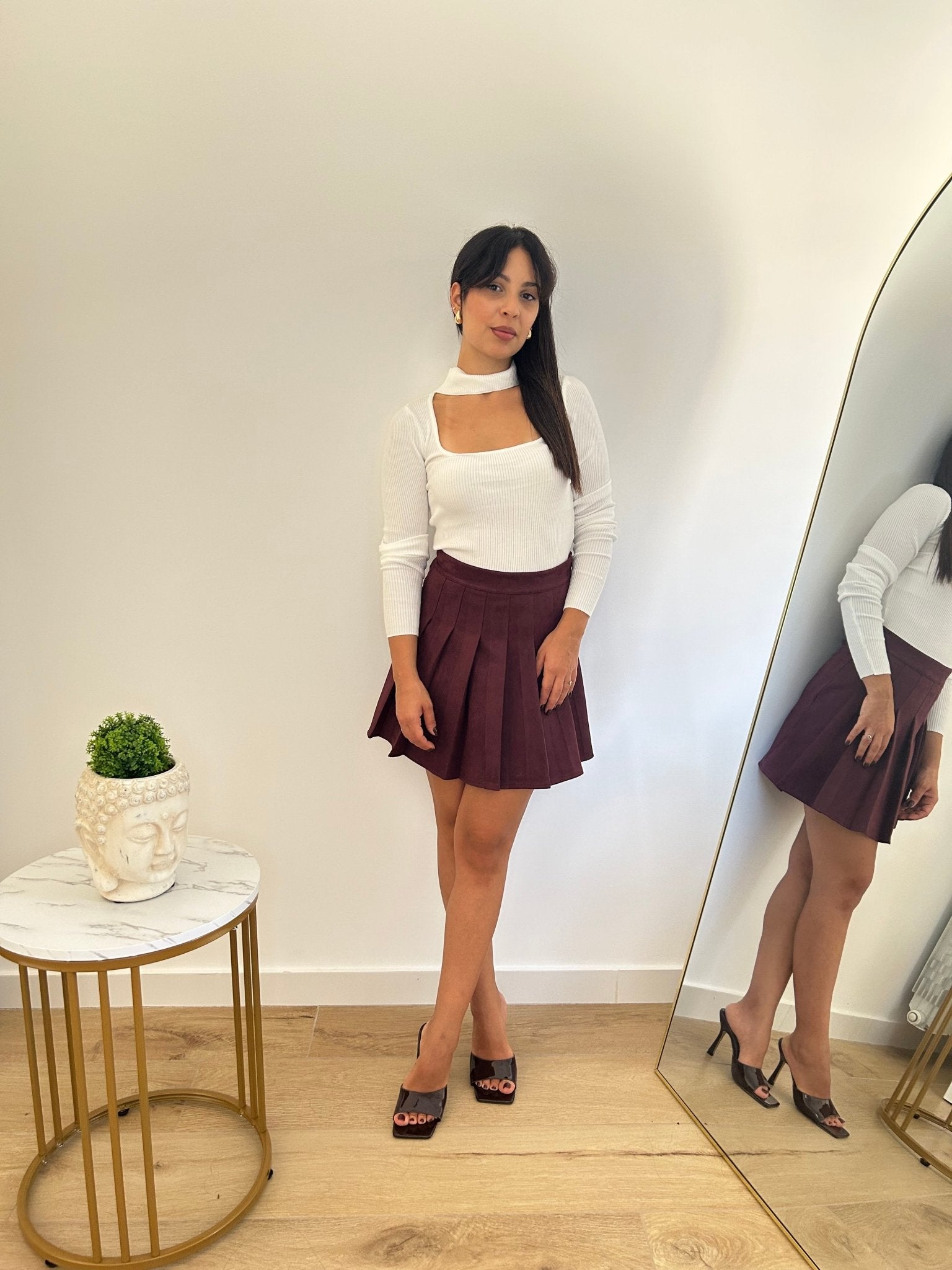 Gonna scamosciata vino - AriGlamour