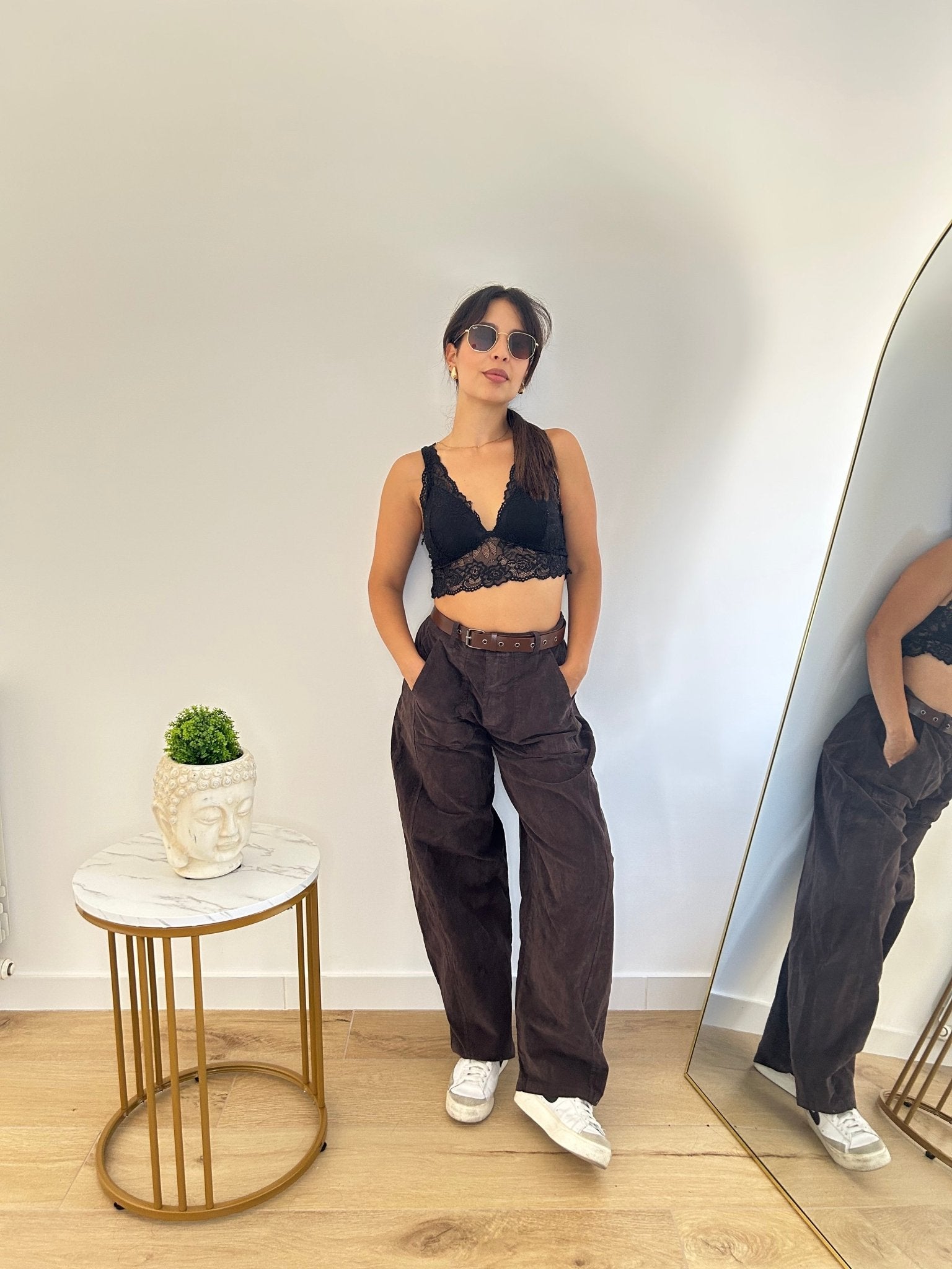 Pantalone baggy marrone - AriGlamour