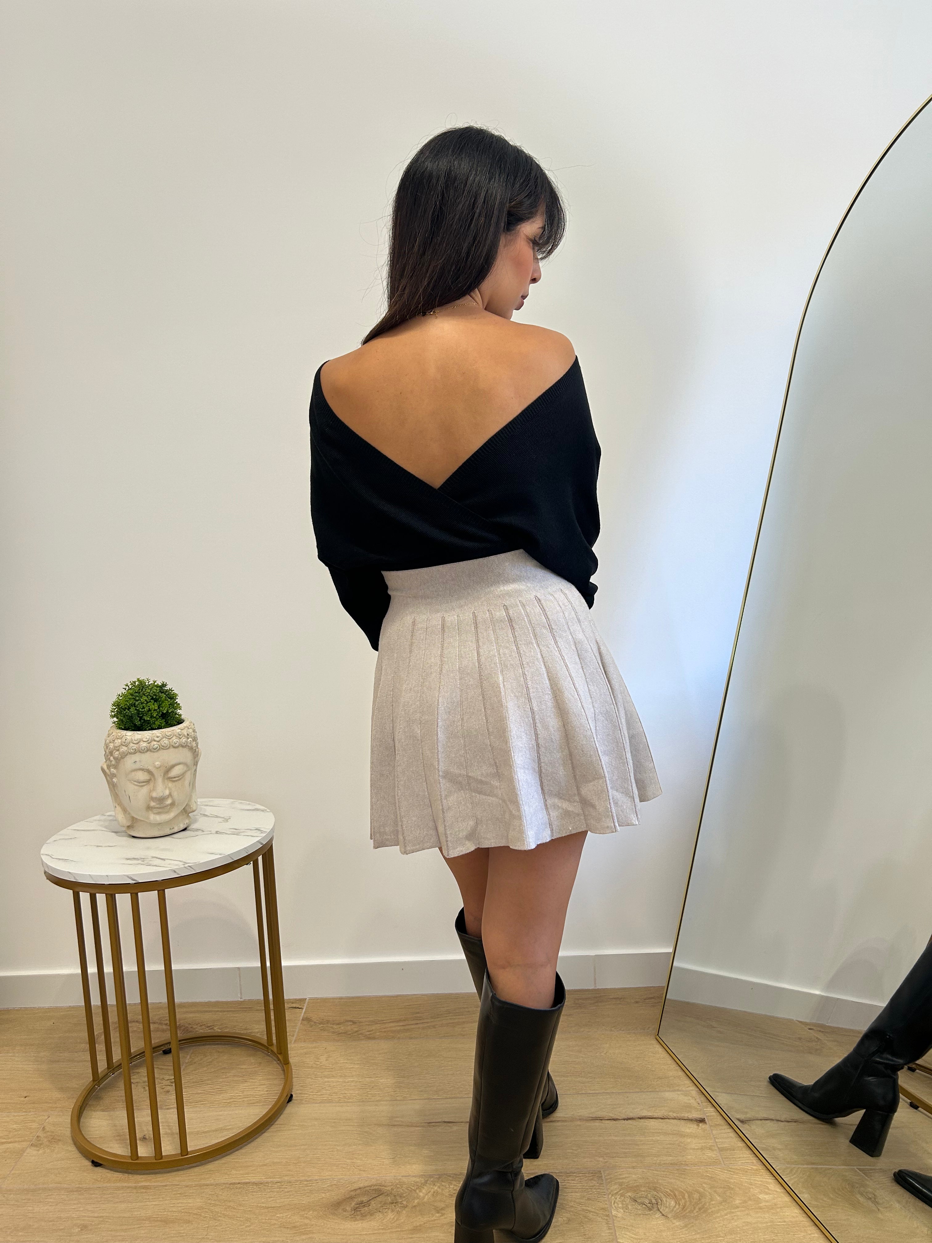 Gonna in maglia beige