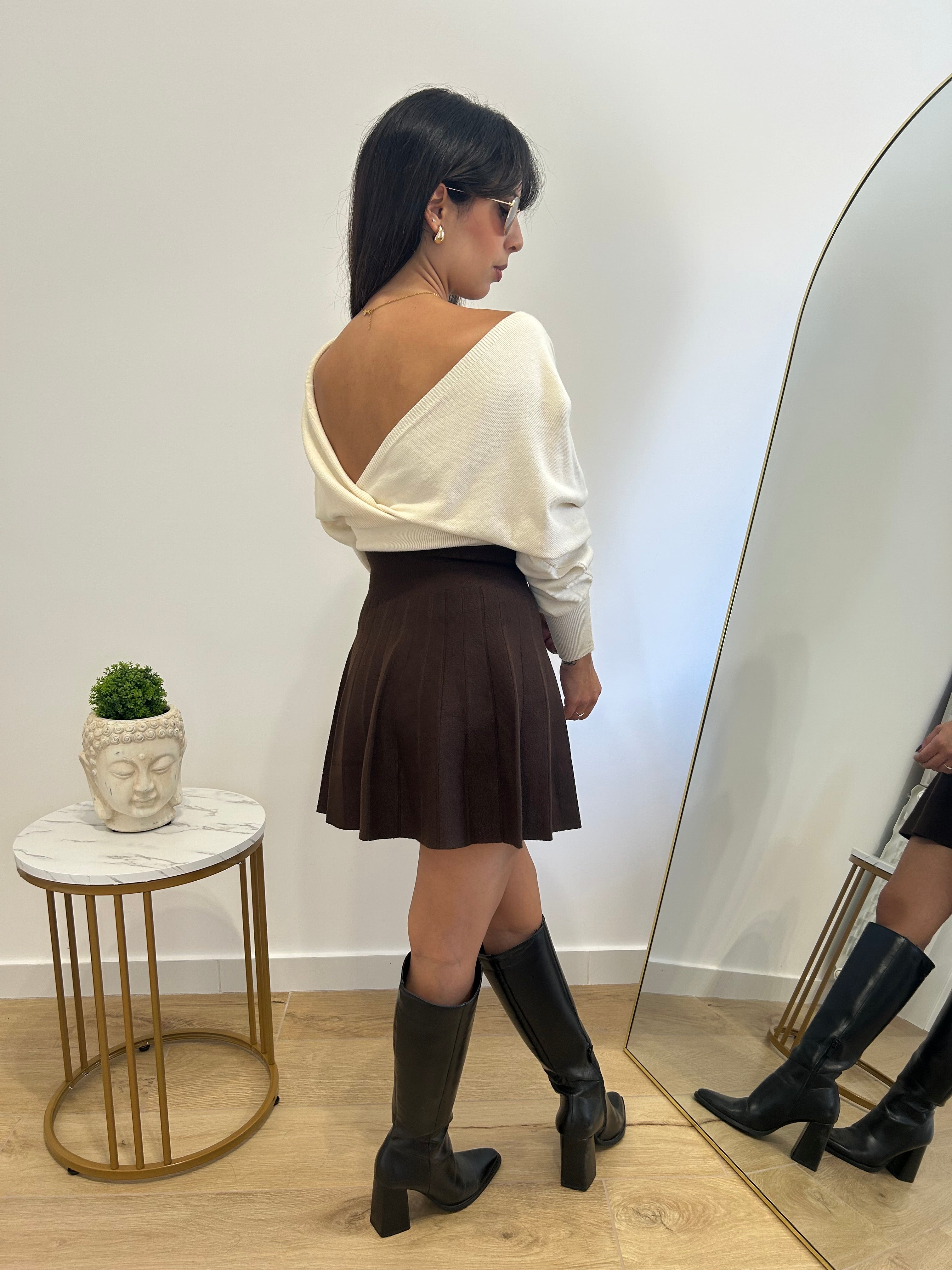 Gonna in maglia brown