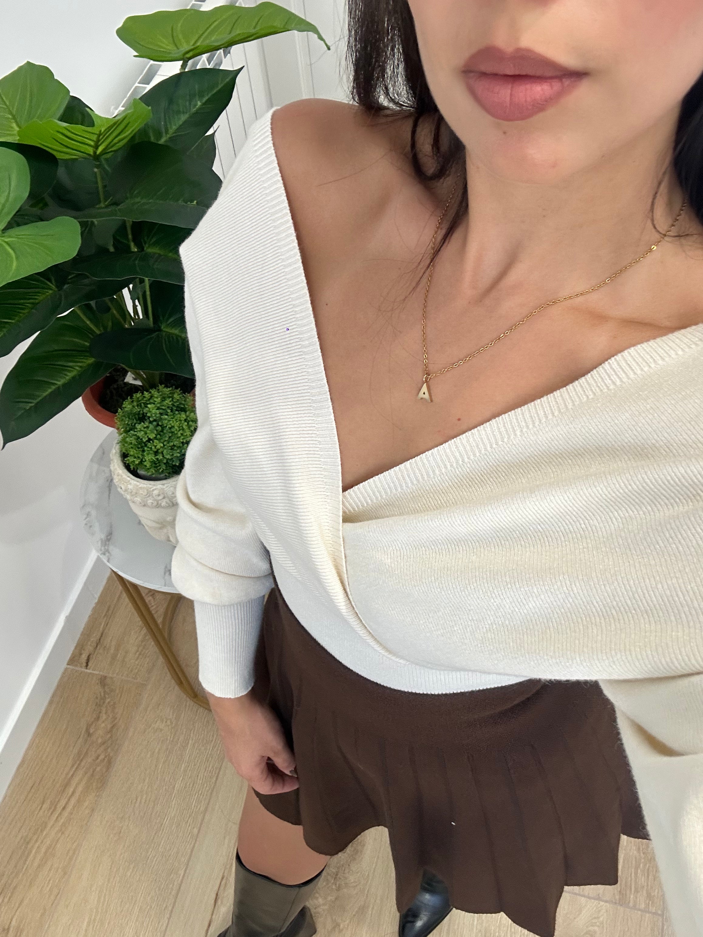 Maglia a scollo bianca