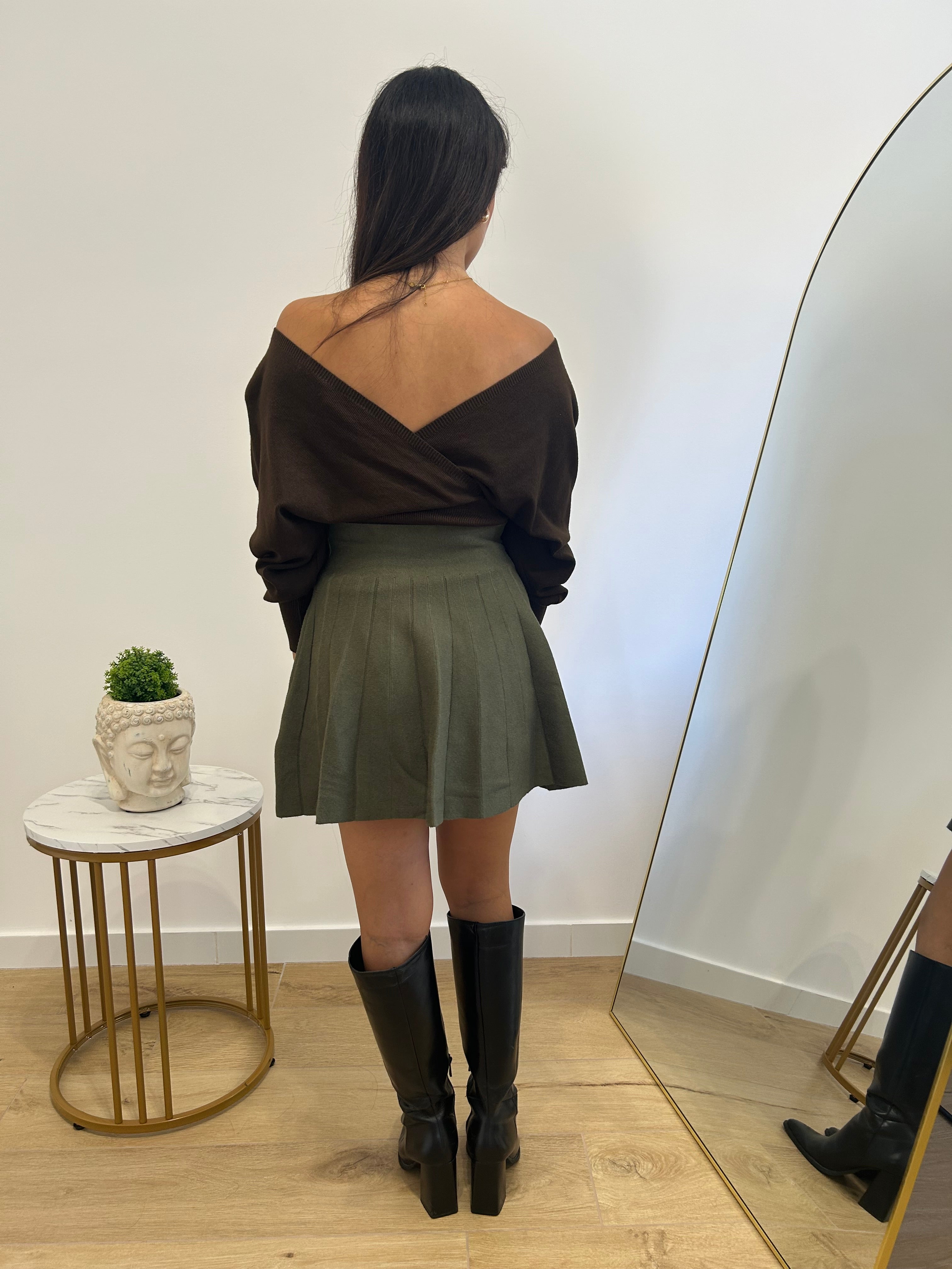 Gonna in maglia verde