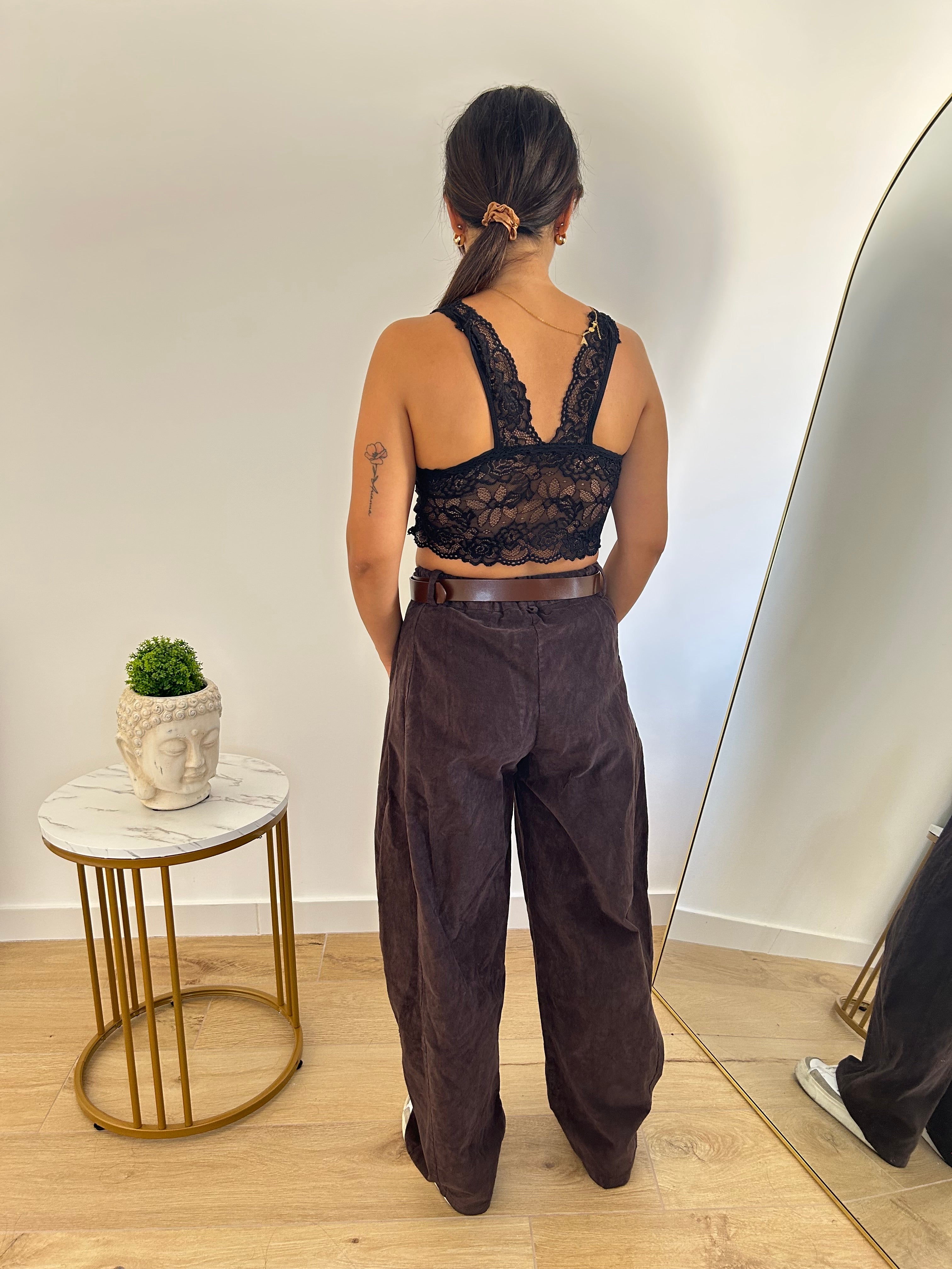Pantalone baggy marrone