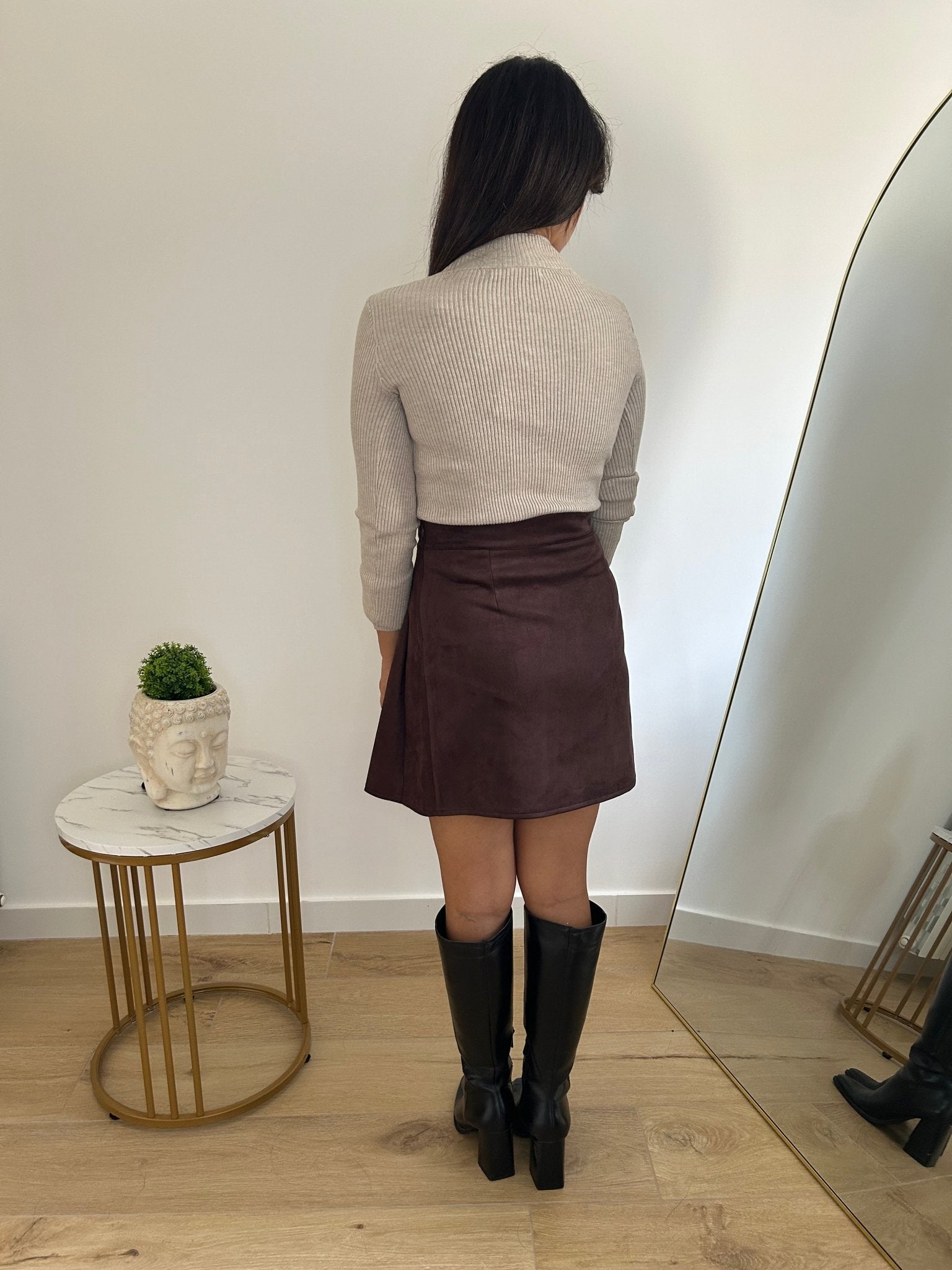 Gonna scamosciata marrone - AriGlamour